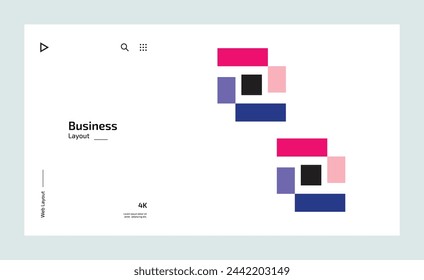 Creative business landing page with multiple color shapes