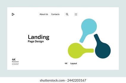 Creative business landing page with multiple color shapes