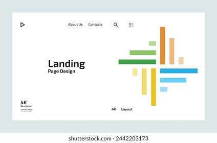 Creative business landing page with multiple color shapes
