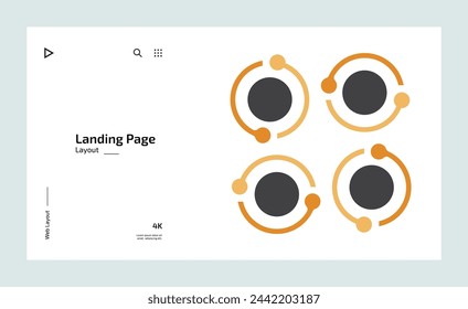 Creative business landing page with multiple color shapes