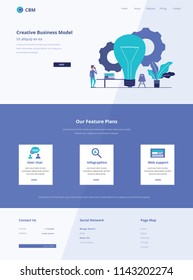 Creative Business Landing Page UI UX Vector Illustration