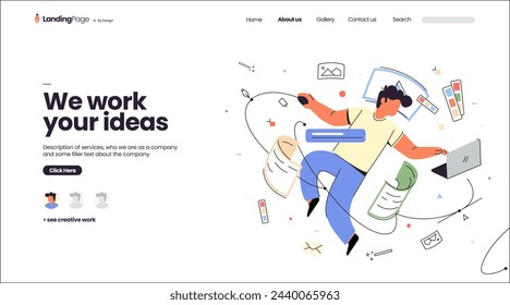 Creative business landing page vector design in eps 10