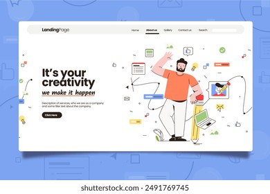 Creative business landing page vector design in eps 10