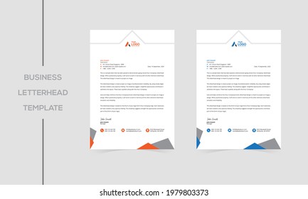 creative business letterhead corporate advertising company profile layout, letterhead design Simple and clean print-ready Modern Business style design vector illustration