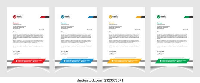 Kreatives Business-Briefkopf-Template-Design mit einer4-Größe. Minimalistisches professionelles Briefkopflayout.