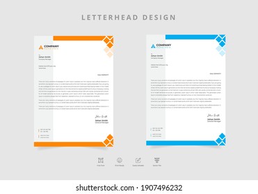Plantilla de membrete empresarial creativa con forma roja, azul y negra Vector