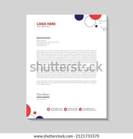 Creative business letterhead template with round circles