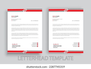 Creative Business letterhead template with various colors, Modern company letterhead template design 