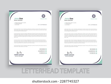 Plantilla de membrete de Creative Business con varios colores, diseño de plantilla de membrete de empresa moderna 
