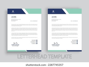 Creative Business letterhead template with various colors, Modern company letterhead template design 