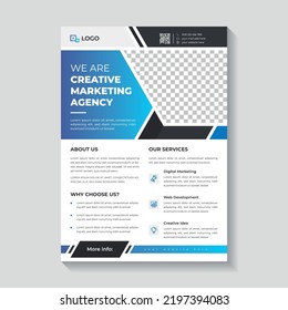 Creative business marketing agency a4 flyer template.