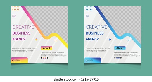 Creative business marketing banner for social media post template