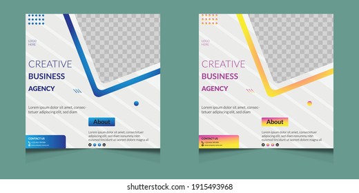 Creative business marketing banner for social media post template