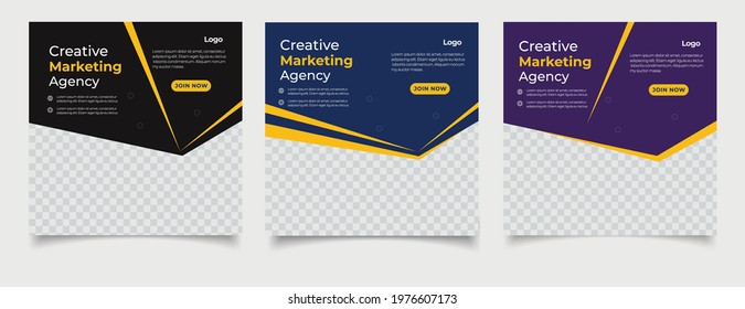 Creative business marketing banner for social media post template