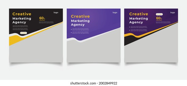 Creative business marketing banner for social media post template