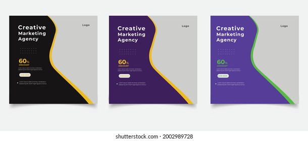 Creative business marketing banner for social media post template
