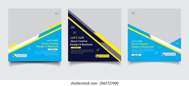 Creative business marketing banner for social media post template