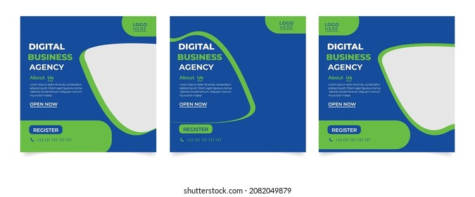Creative business marketing banner for social media post template
