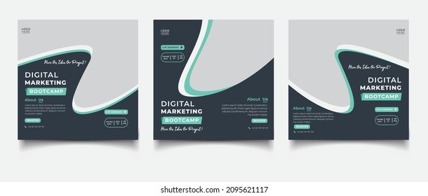 Creative business marketing banner for social media post template
