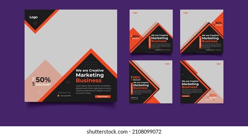 Creative business marketing banner for social media post template
