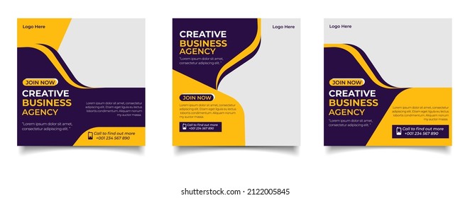  Creative business marketing banner for social media post template