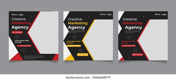 Creative business marketing banner for social media post template