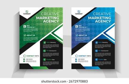 Creative Business Marketing Flyer Bundle. Corporate Agency Poster Templates. Modern Professional Advertising and Branding Layouts.