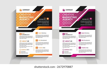 Creative Business Marketing Flyer Bundle. Corporate Agency Poster Templates. Modern Professional Advertising and Branding Layouts.