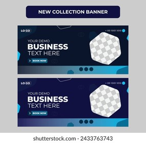 Creative Business marketing idea social media cover banner template or blue color vector banner template design
