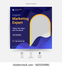 Creative business marketing social media post template