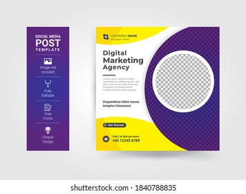 Creative business marketing social media post template.