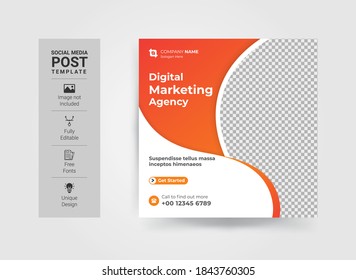 Creative business marketing social media post template.