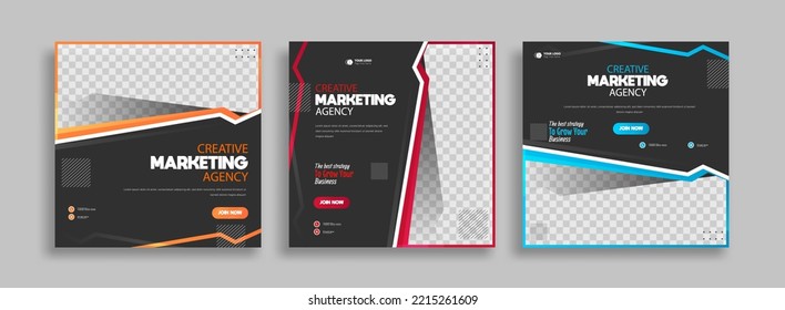Creative Business marketing social media post design template.