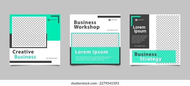 Creative business marketing social media post. Digital business marketing social media banner. Modern square banner template. Vector illustration.