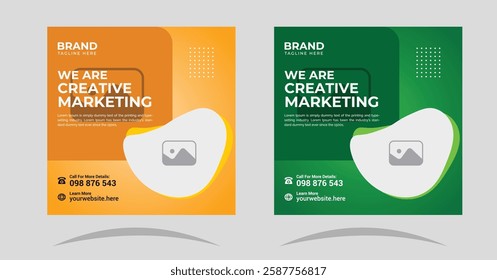 Creative Business marketing social media post template, Set of Modern Business banner for social media post, Set of medical healthcare service suitable for social media post design