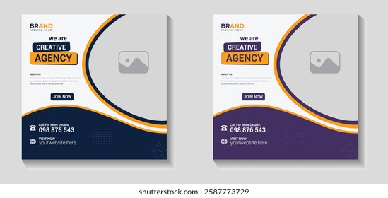 Creative Business marketing social media post template, Digital marketing corporate social media post design, digital marketing agency, Business social media post