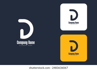 Plantilla de diseño de logotipo de letra inicial D moderna de negocios creativos
