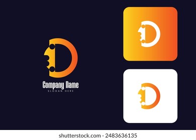Plantilla de diseño de logotipo de letra inicial D moderna de negocios creativos
