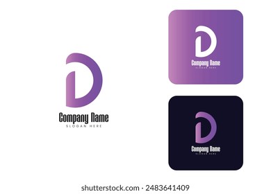 Plantilla de diseño de logotipo de letra inicial D moderna de negocios creativos
