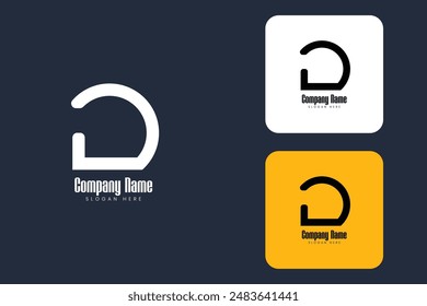 Plantilla de diseño de logotipo de letra inicial D moderna de negocios creativos

