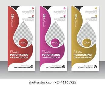 Creative business modern roll up banner design or stand banner template