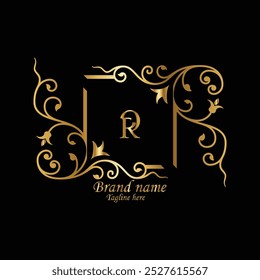 CREATIVE BUSINESS MODREN TEMPLADE  OR LATTER DESIGN , CREATIVE NEW MONOGRAM OR LATTER DESIGN WITH GOLDEN CLOR