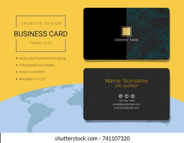 Creative business name card design template, Simple style also modern and elegant with abstract geometric lines background, It's fully layered and editable, Easy to customize it to fit your needs.