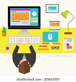 Creative Business and Office Conceptual Vector Design