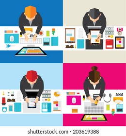 Creative Business and Office Conceptual Vector Design