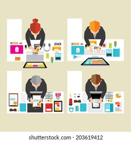 Creative Business and Office Conceptual Vector Design