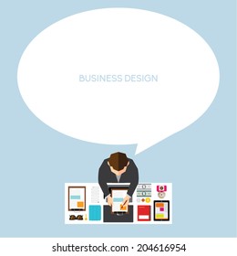 Creative Business and Office Conceptual Vector Design