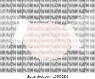 Creative business on a handshake consisting of the word business. Vector illustration.