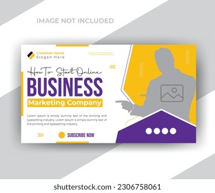 Creative business online marketing social media promotion web banner and youtube thumbnail template