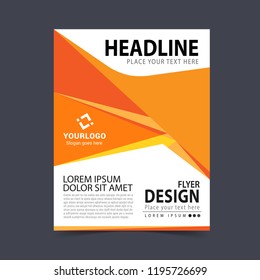 Creative business orange flyer design. Vector illustration.